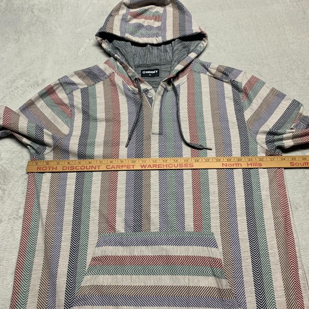 Hooey "Jetty" Multicolor Serape Southwest Aztec Striped Hoodie Men's XL - Picture 8 of 9
